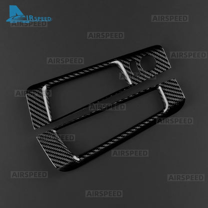 Real Hard Dry Carbon Fiber Sticker RHD For Fiat 500 Abarth 595 695 2008-2024 Car Rearview Mirror Adjustment Switch Storage Box - detail view 5
