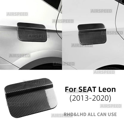 Real Hard Dry Carbon Fiber Sticker For SEAT Leon MK3 2013 2014 2015 2016 2017 2018 2019 2020 LHD RHD Car Fuel Tank Cap Trim