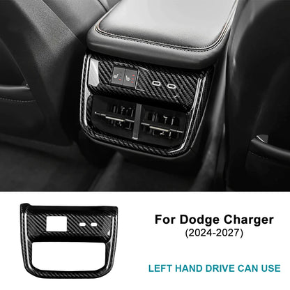 Sticker For Dodge Charger 2024 2025 2026 2027 Car Rear Air Outlet Frame Real Hard Dry Carbon Fiber Trim Interior Accessories