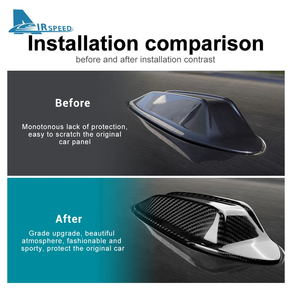 AIRSPEED for BMW G20 M3 G80 2023 2024 Car Roof Shark Fin Antenna for G20 G80 Cover Real Carbon Fiber