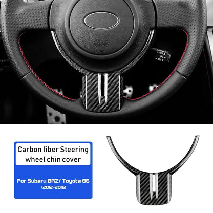 Real Dry Carbon Fiber Cover For Subaru BRZ Toyota 86 2012-2016 Car Steering Wheel Panel Protective Cover Sticker Trim Interior - detail view 7