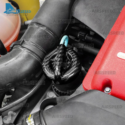 Real Dry Hard Carbon Fiber For Abarth 595 595C 695 695C 2012-2024 LHD RHD Car Engine Oil Filler Cap Sticker Cover Accessories