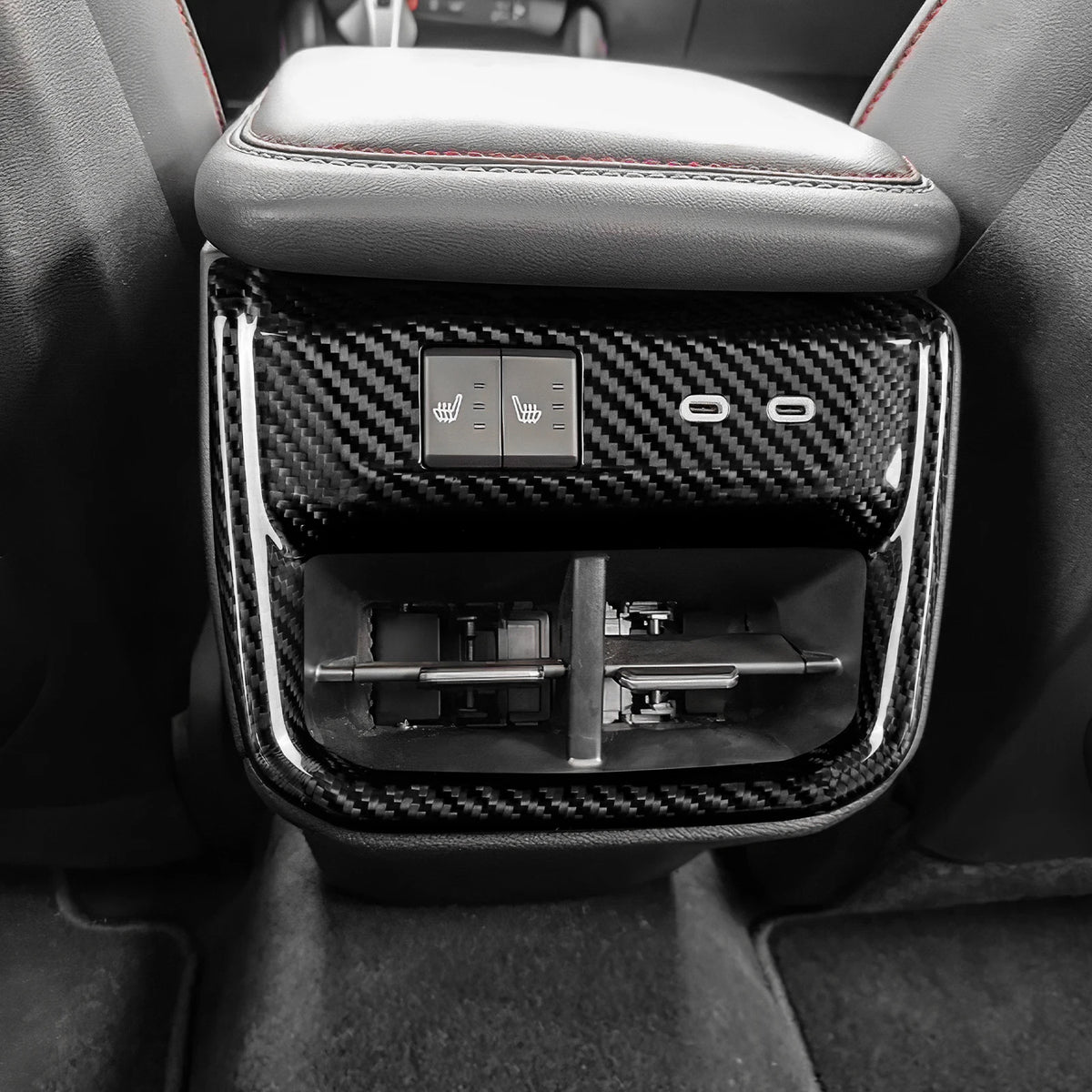 Sticker For Dodge Charger 2024 2025 2026 2027 Car Rear Air Outlet Frame Real Hard Dry Carbon Fiber Trim Interior Accessories