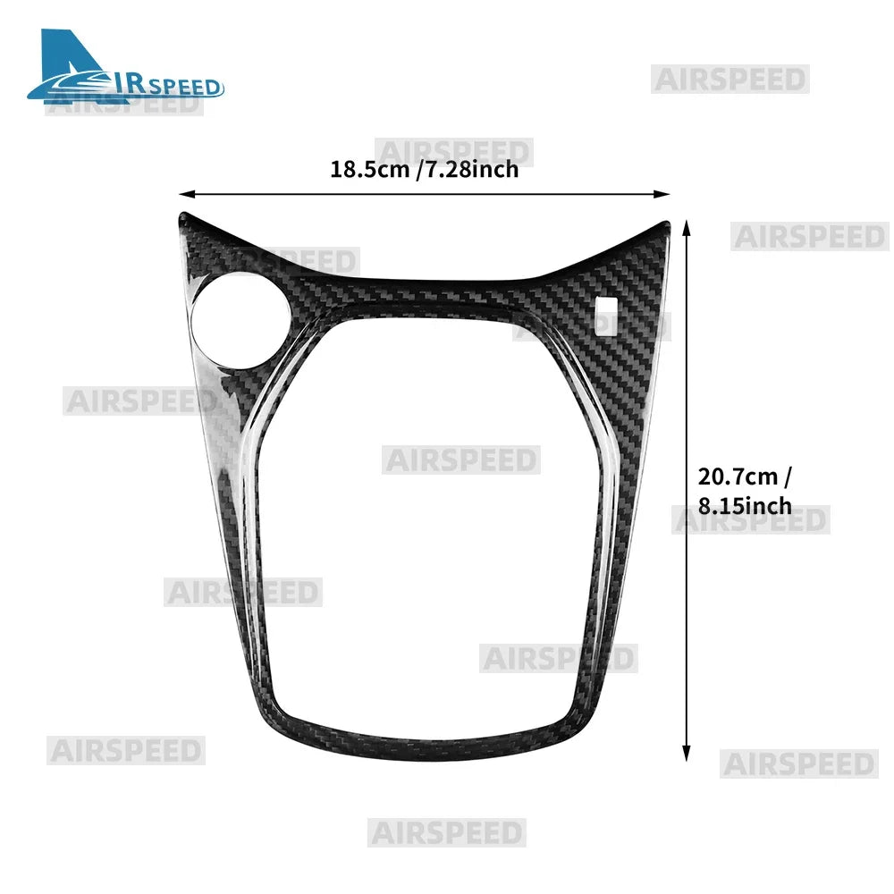 Hard Dry Carbon Fiber Gear Shift Panel Frame Cover Sticker For Ford Fiesta 2018-2023 RHD Car Interior Accessories - detail view 6