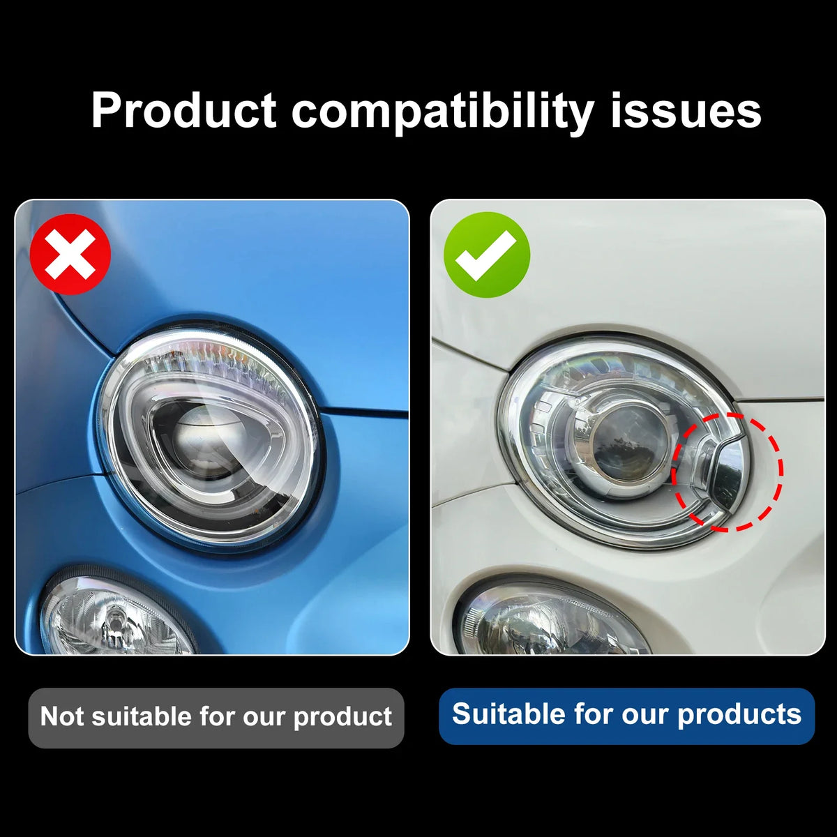 Real Dry Hard Carbon Fiber Car Headlight Spray Cover Sticker For Abarth 595 695 595C 695C 2012-2024, Fiat 500 500C 2009-2024
