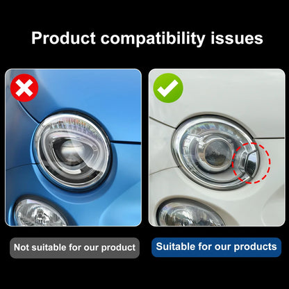 Real Dry Hard Carbon Fiber Car Headlight Spray Cover Sticker For Abarth 595 695 595C 695C 2012-2024, Fiat 500 500C 2009-2024