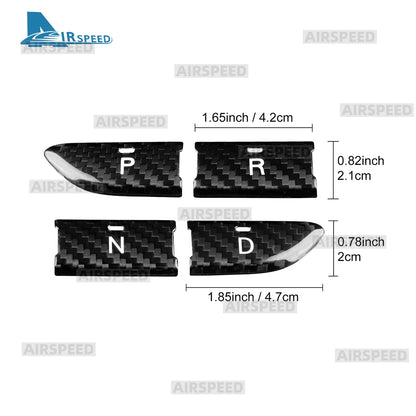 Real Hard Dry Carbon Fiber For Fiat 500e 2020 2021 2022 2023 2024 2025 2026 Abarth 595e 2022-2026 Car Gear Button Frame Sticker - detail view 6