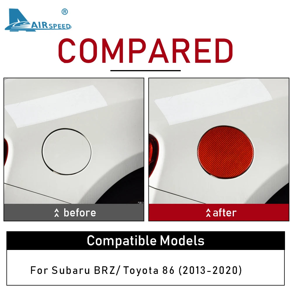 Real Hard Carbon Fiber Cover For Subaru BRZ Toyota 86 2013 2014 2015 2016 2017 2018 2019 2020 Car Fuel Tank Cap Sticker Trim - detail view