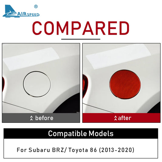 Real Hard Carbon Fiber Cover For Subaru BRZ Toyota 86 2013 2014 2015 2016 2017 2018 2019 2020 Car Fuel Tank Cap Sticker Trim - detail view
