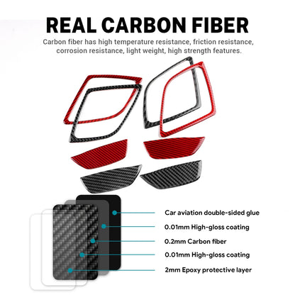 Real Carbon Fiber For Mazda 3 Axela 2014 2015 2016 2017 2018 LHD RHD Car Center Console Side Air Outlet Accessories Sticker
