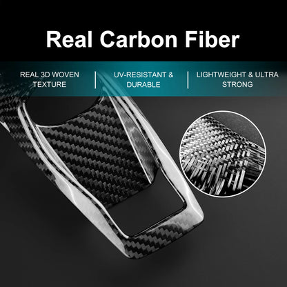 Sticker For Dodge Charger 2024 2025 2026 2027 Real Hard Dry Carbon Fiber Car Gear Shift Frame Panel Interior Accessories