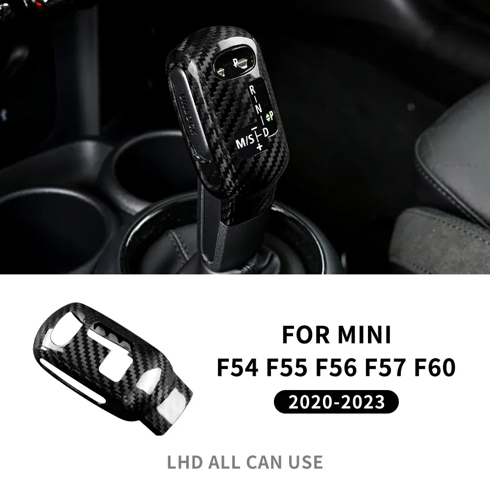 For BMW Mini Cooper F54 F55 F56 F57 F60 2020-2023 Countryman Real Carbon Fiber Car Gear Shift Knob Cover Sticker Interior Trim - detail view 9