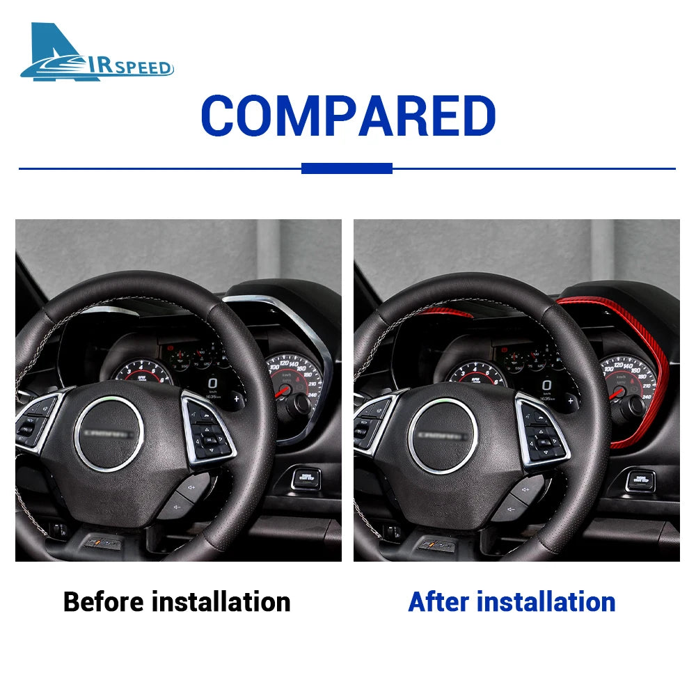 Real Hard Carbon Fiber For Chevrolet Camaro 2016 2017 2018 2019 2020 2021 2022 2023 Dashboard Frame Sticker Interior Accessories