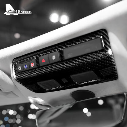 Real Hard Carbon Fiber Sticker For Chevrolet Corvette C8 2020 2021 2022 2023 Front Reading Lamp Frame Interior Accessories