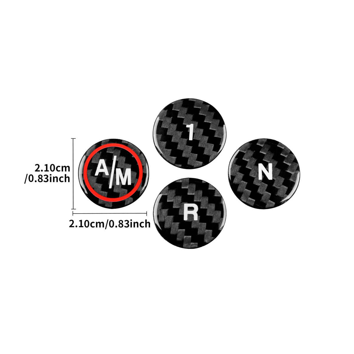Black Hard Carbon Fiber Automatic Gear Shift Button Stickers For Abarth 595 695 2012-2024 Anti-scratch Interior Trim Accessories