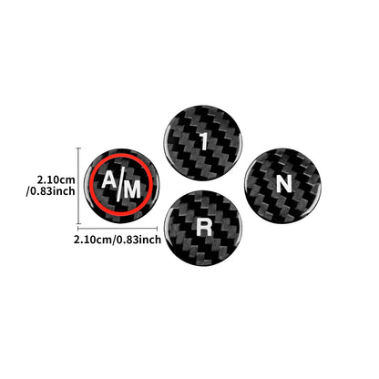 Black Hard Carbon Fiber Automatic Gear Shift Button Stickers For Abarth 595 695 2012-2024 Anti-scratch Interior Trim Accessories