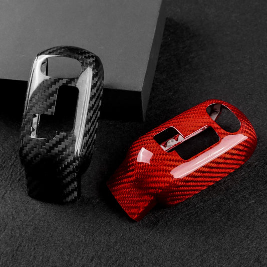 For BMW Mini Cooper F54 F55 F56 F57 F60 2020-2023 Countryman Real Carbon Fiber Car Gear Shift Knob Cover Sticker Interior Trim - detail view