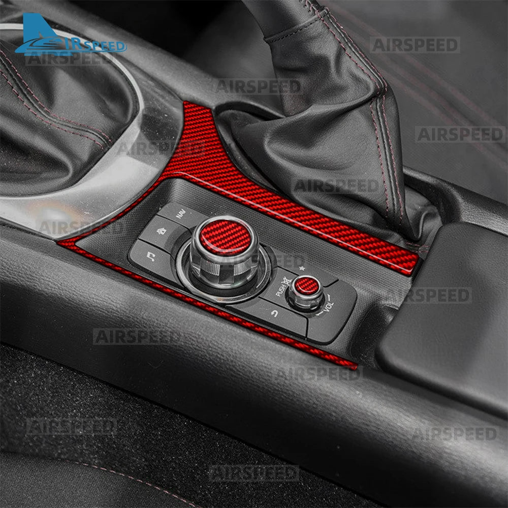 Real Soft Carbon Fiber For Mazda MX-5 MX5 Miata Roadster ND ND2 MK4 2015-2025/Fiat 124 2016-2020 Car Gear Shift Button Sticker