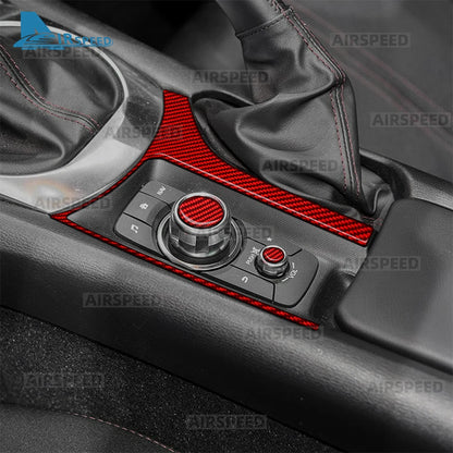 Real Soft Carbon Fiber For Mazda MX-5 MX5 Miata Roadster ND ND2 MK4 2015-2025/Fiat 124 2016-2020 Car Gear Shift Button Sticker
