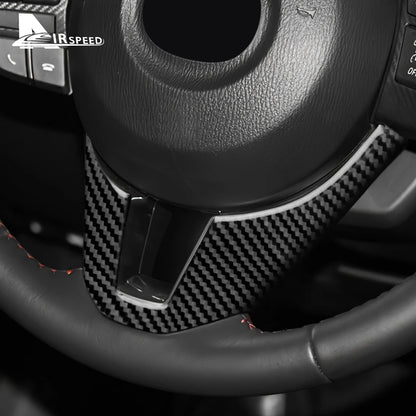 Real Soft Carbon Fiber Sticker For Mazda 3 Axela 2014 2015 2016 LHD RHD Car Steering Wheel Bottom Trim Interior Accessories