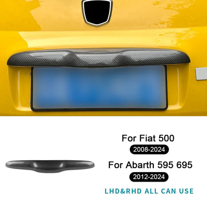 Carbon fiber trunk button decorative cover for Fiat 500 (2008-2024) and Abarth 595/695 (2012-2024) - detail view 4