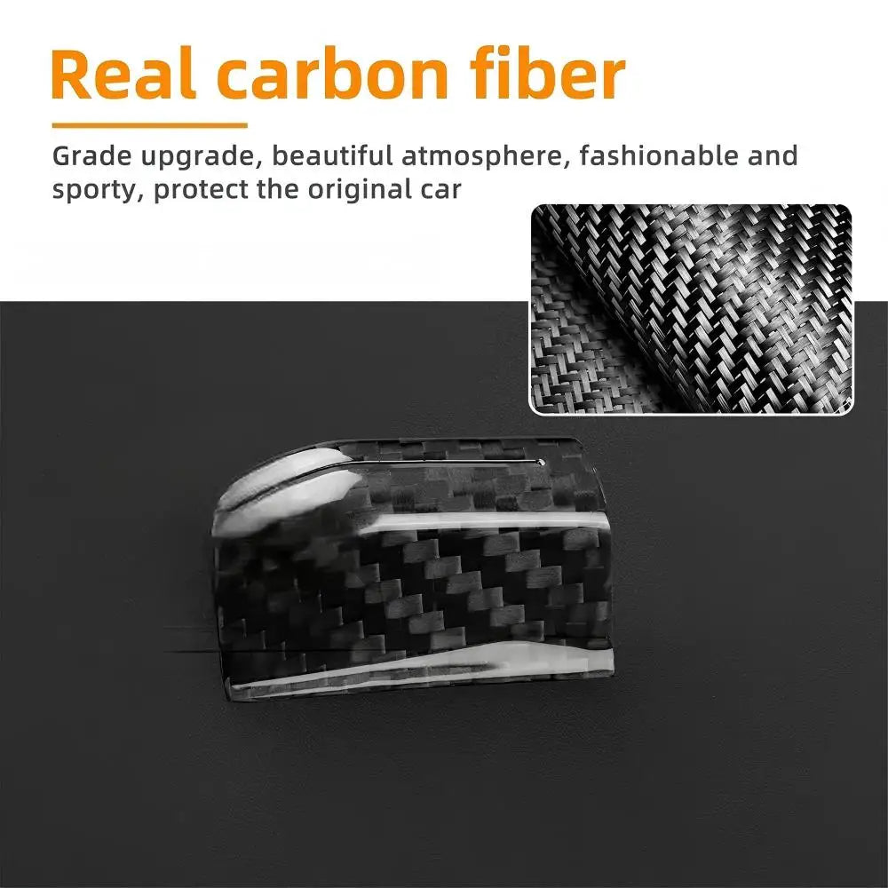 For BMW X3 G45 M3 G80 2025 IX i20 2021-2025 i5 G60 5 Series G60 2024 2025 LHD Real Dry Carbon Fiber Car Gear Shift Knob Trim - detail view 6
