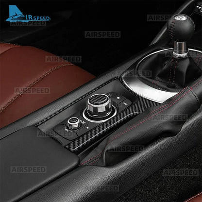 Real Soft Carbon Fiber For Mazda MX-5 MX5 Miata Roadster ND ND2 MK4 2015-2025/Fiat 124 2016-2020 Car Gear Shift Button Sticker