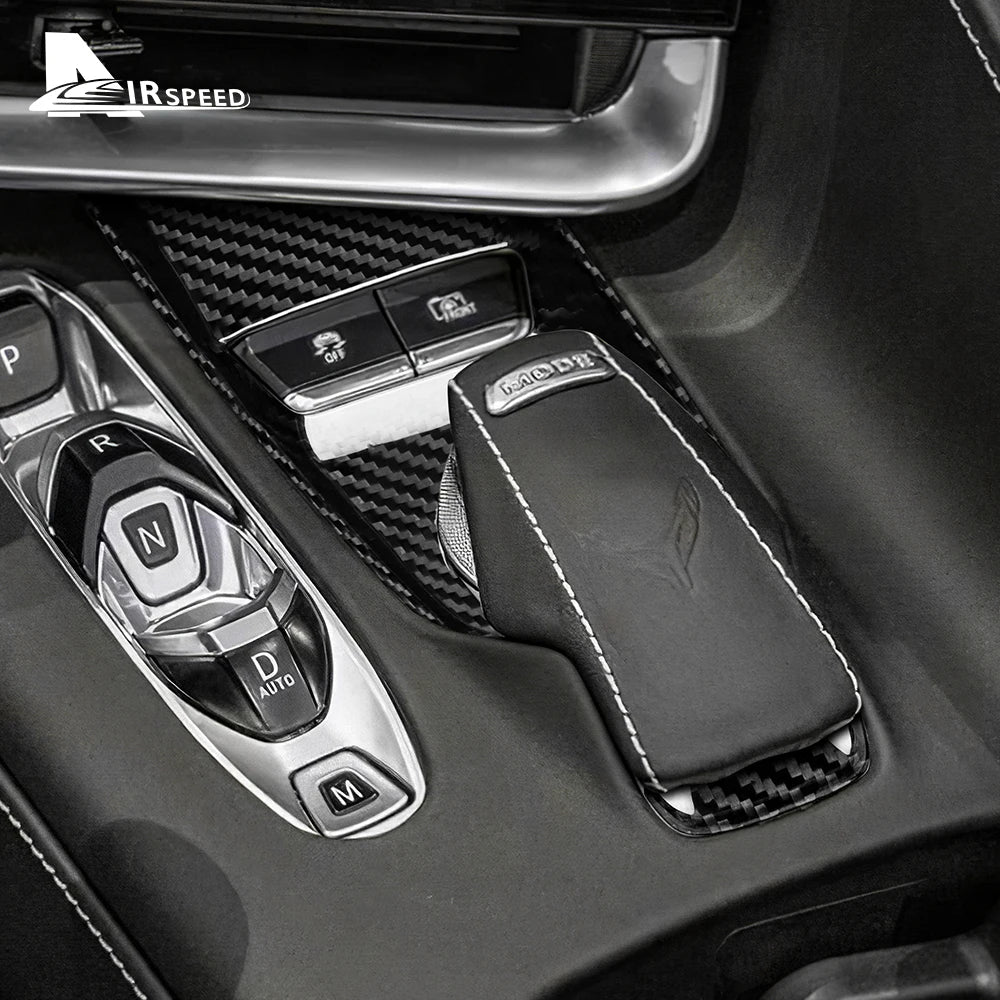 Real Hard Carbon Fiber Sticker For Chevrolet Corvette C8 2020 2021 2022 2023 Center Control Button Panel Interior Accessories