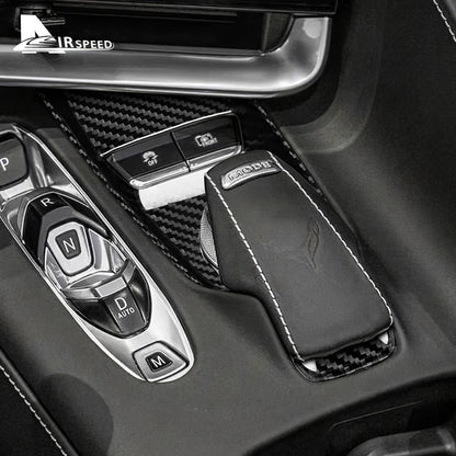 Real Hard Carbon Fiber Sticker For Chevrolet Corvette C8 2020 2021 2022 2023 Center Control Button Panel Interior Accessories
