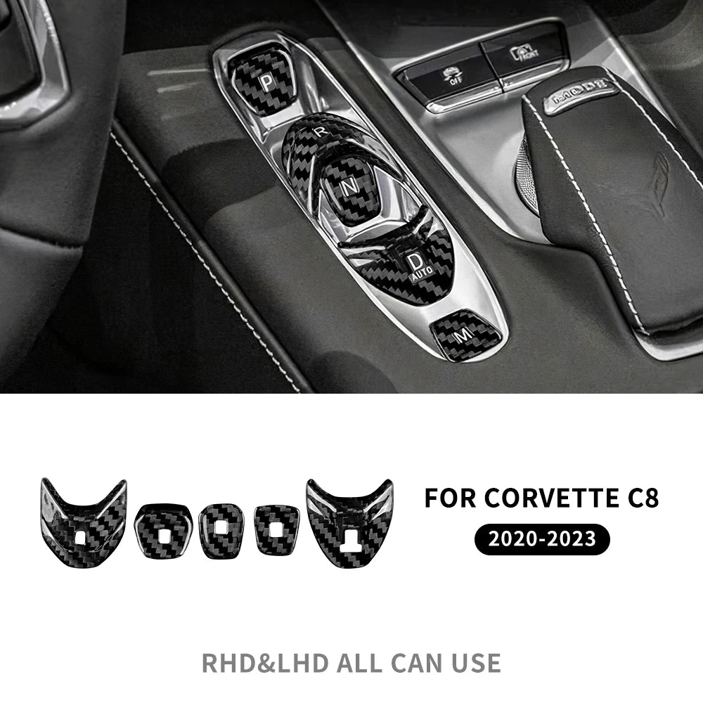 Real Hard Carbon Fiber Sticker For Chevrolet Corvette C8 2020 2021 2022 2023 Front Reading Lamp Frame Interior Accessories