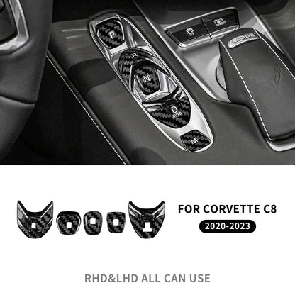 Real Hard Carbon Fiber Sticker For Chevrolet Corvette C8 2020 2021 2022 2023 Front Reading Lamp Frame Interior Accessories