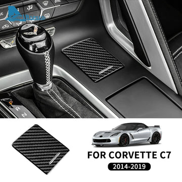Real Hard Carbon Fiber Sticker For Chevrolet Corvette C7 2014 2015 2016 2017 2018 2019 Cigaratte Lighter Interior Accessories