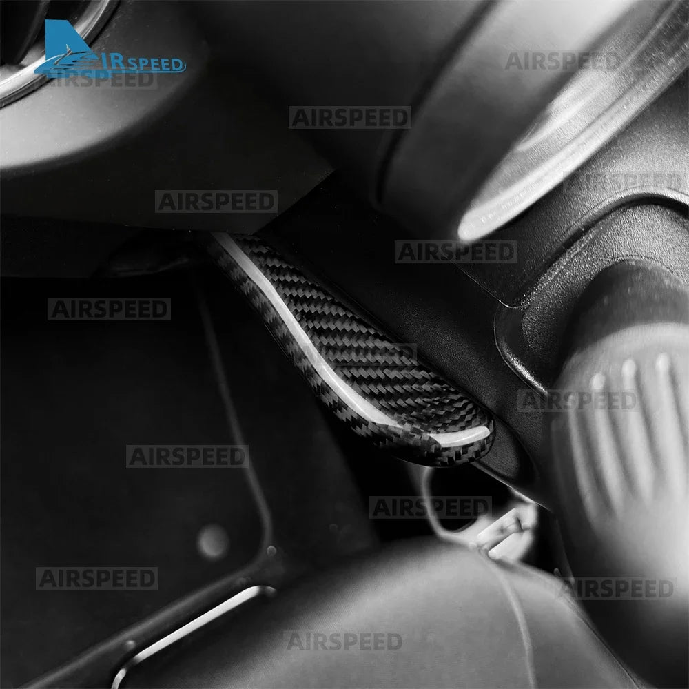 for Abarth 595 695 595C 695C 2012 2013 2014 2015 2016 -2024 Real Dry Carbon Fiber Car Steering Wheel Adjustment Lever Cover
