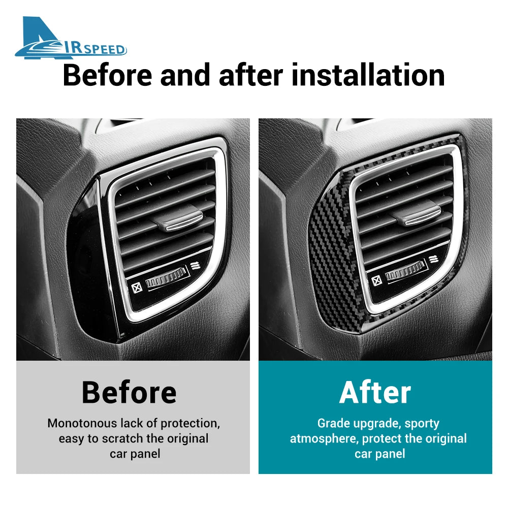 Real Carbon Fiber For Mazda 3 Axela 2014 2015 2016 2017 2018 LHD RHD Car Center Console Side Air Outlet Accessories Sticker