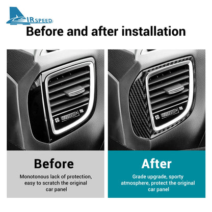 Real Carbon Fiber For Mazda 3 Axela 2014 2015 2016 2017 2018 LHD RHD Car Center Console Side Air Outlet Accessories Sticker