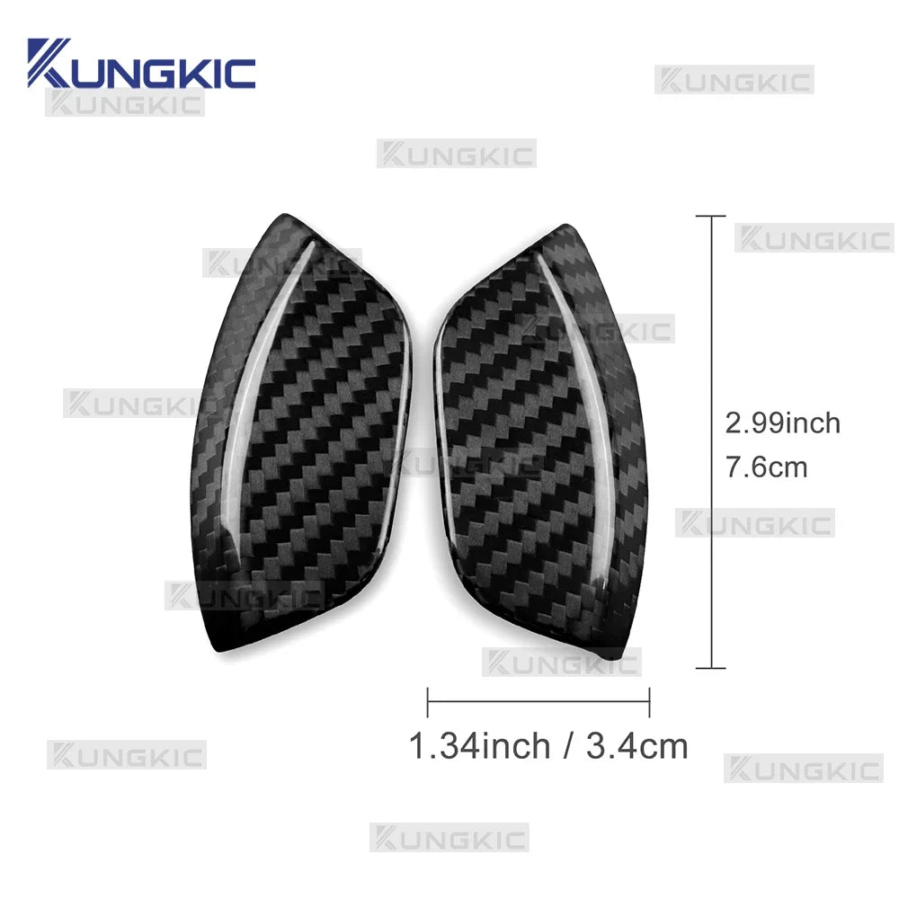 Real Dry Hard Carbon Fiber Car Headlight Spray Cover Sticker For Abarth 595 695 595C 695C 2012-2024, Fiat 500 500C 2009-2024