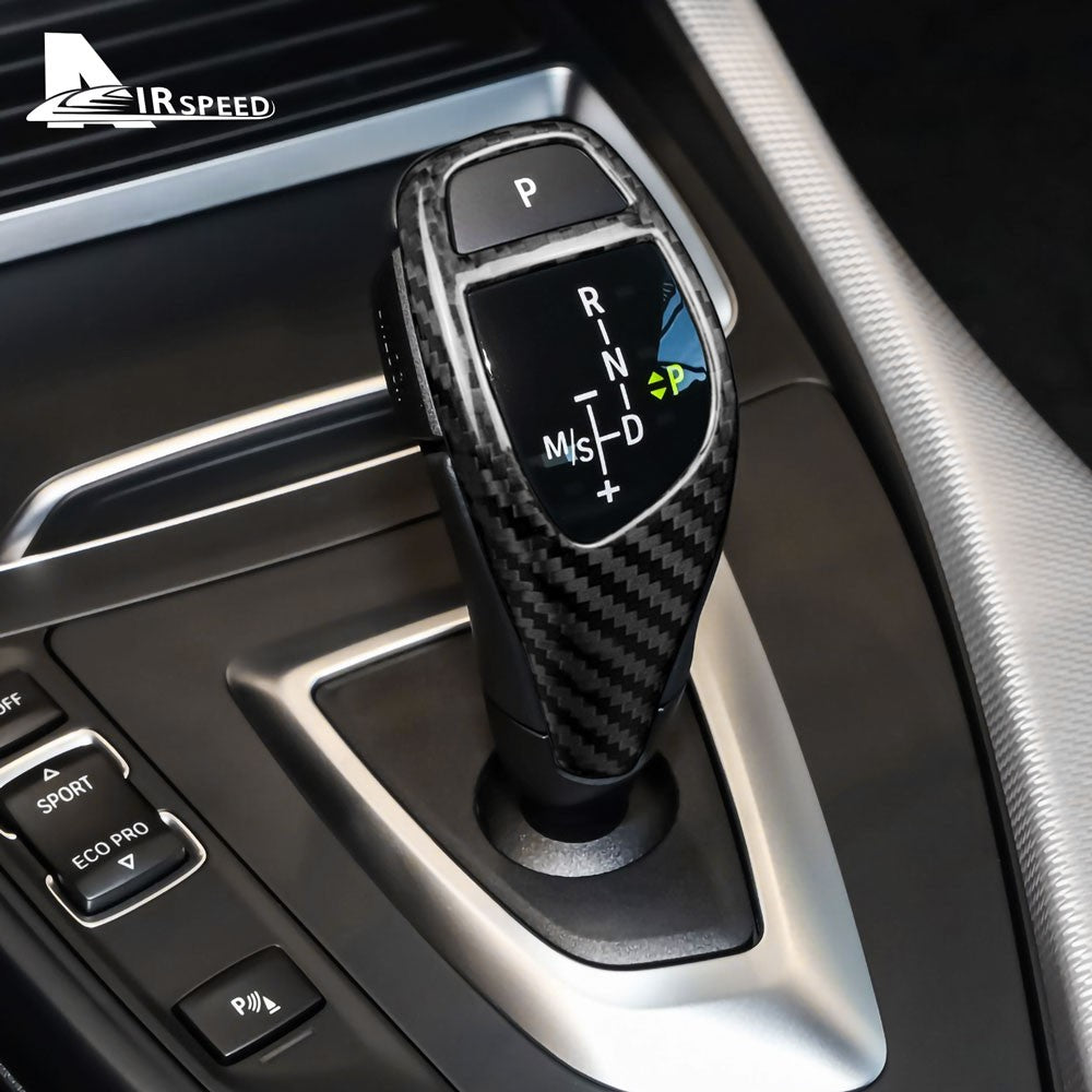 Closed Style Gear Shift Knob Black Dry Carbon For BMW F30 Series Universal - detail view 4