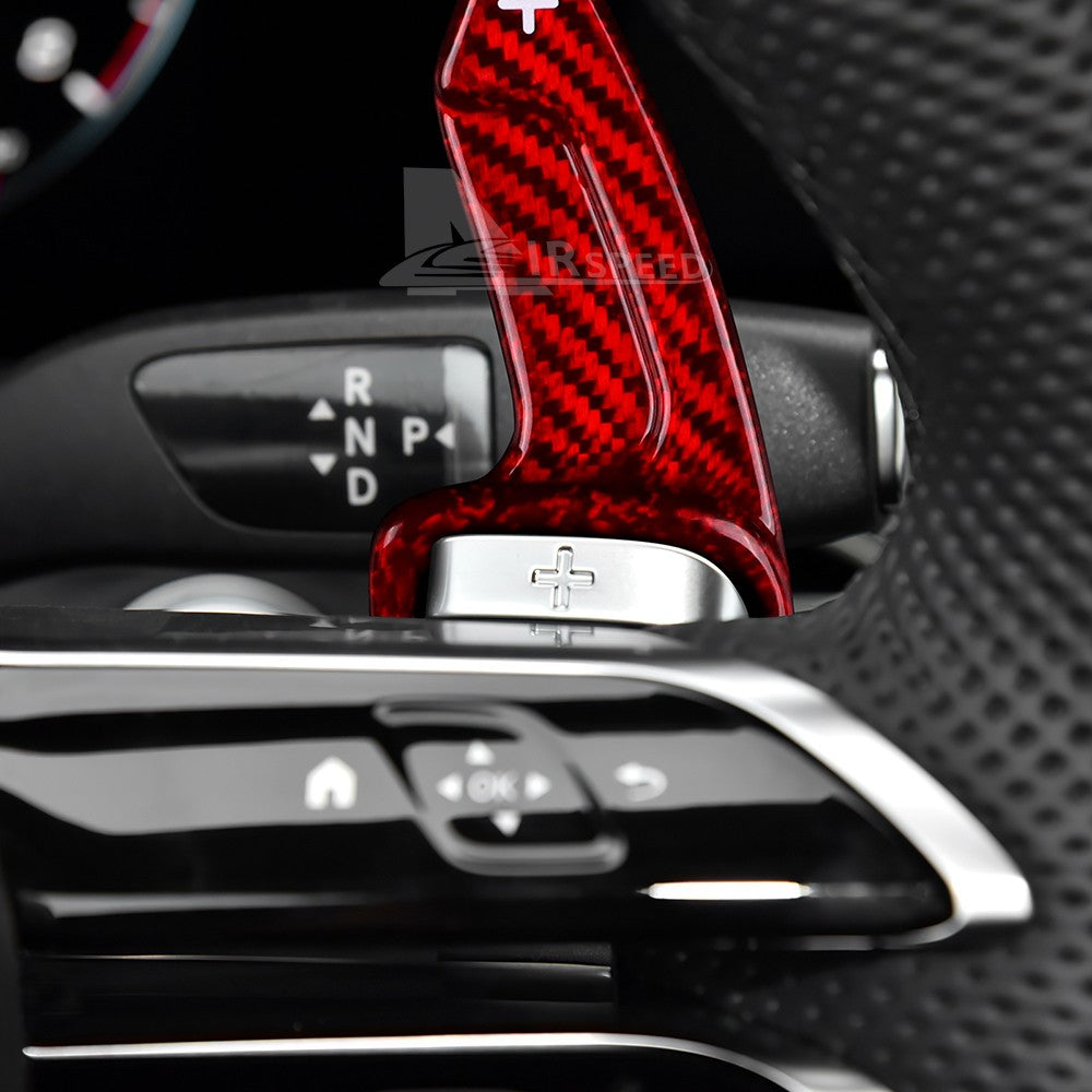 Steering Wheel Paddle Shifter Red Dry Carbon For Mercedes W206 W223 2021-23 - detail view 6