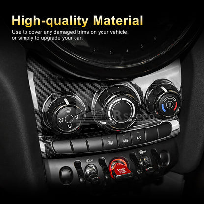 Black Dry Carbon Center Control Air Con Knob Trim MINI F55 F56 F57 - detail view 5