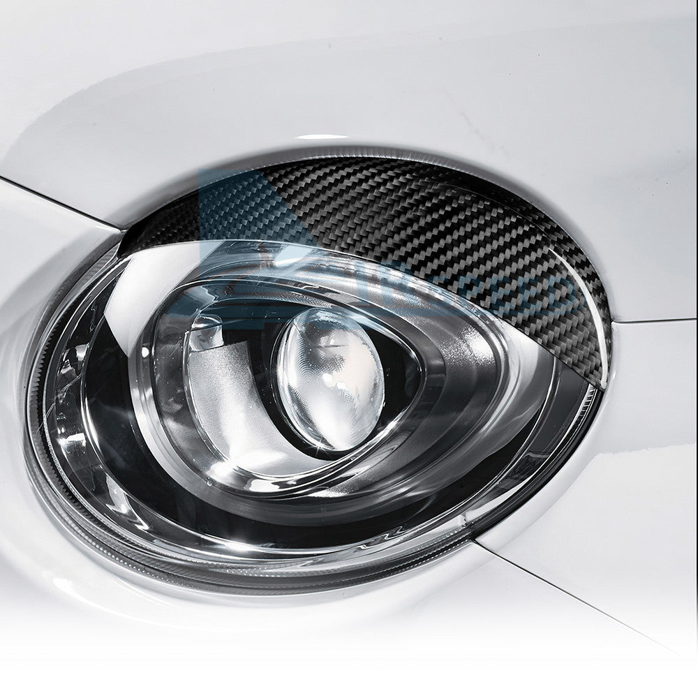 Headlight Eyebrow Eyelids Real Carbon Fiber Trim For Fiat 500 Abarth 595 2016-23 - detail view 10