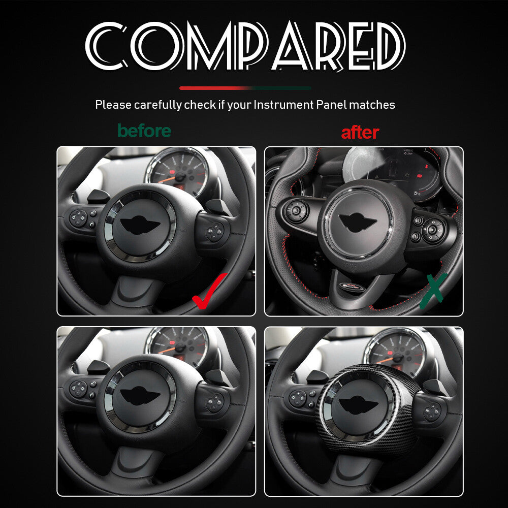 Horn Pad Center Cover Dry Carbon For MINI R50 R52 R53 R56 R57 R58 R59 R60 - detail view 3