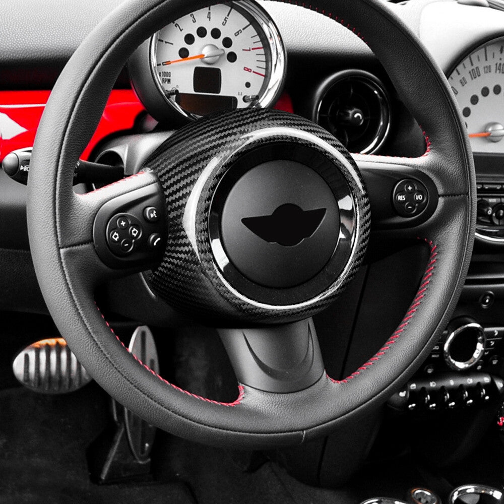Horn Pad Center Cover Dry Carbon For MINI R50 R52 R53 R56 R57 R58 R59 R60 - detail view 4