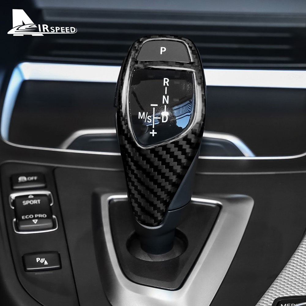 Closed Style Gear Shift Knob Black Dry Carbon For BMW F30 Series Universal - detail view 3