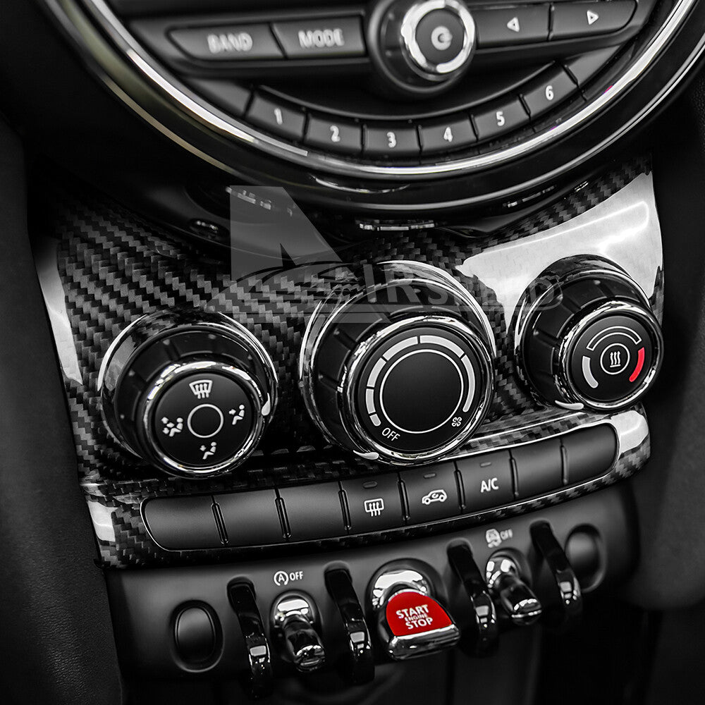 Black Dry Carbon Center Control Air Con Knob Trim MINI F55 F56 F57 - detail view 7