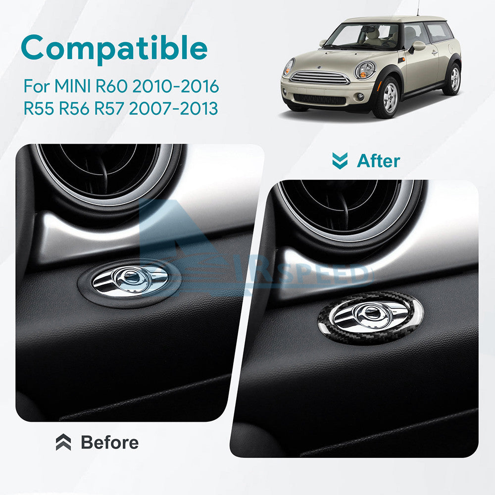 Real Carbon Fiber Passenger Storage Box Switch For Mini R55 R56 R57 R60 2007-13 - detail view 4