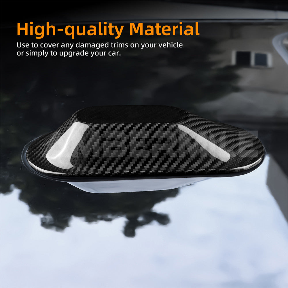 Black Real Carbon Fiber Antenna Base Cover For Mini Cooper J01 J05 2024-2025 - detail view 4
