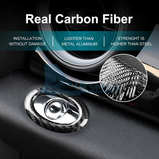 Real Carbon Fiber Passenger Storage Box Switch For Mini R55 R56 R57 R60 2007-13 - detail view