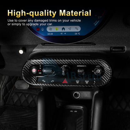 Black Dry Carbon Center Control Shift Button Trim MINI J01 J05 U25 F65 2024-25 - detail view 4