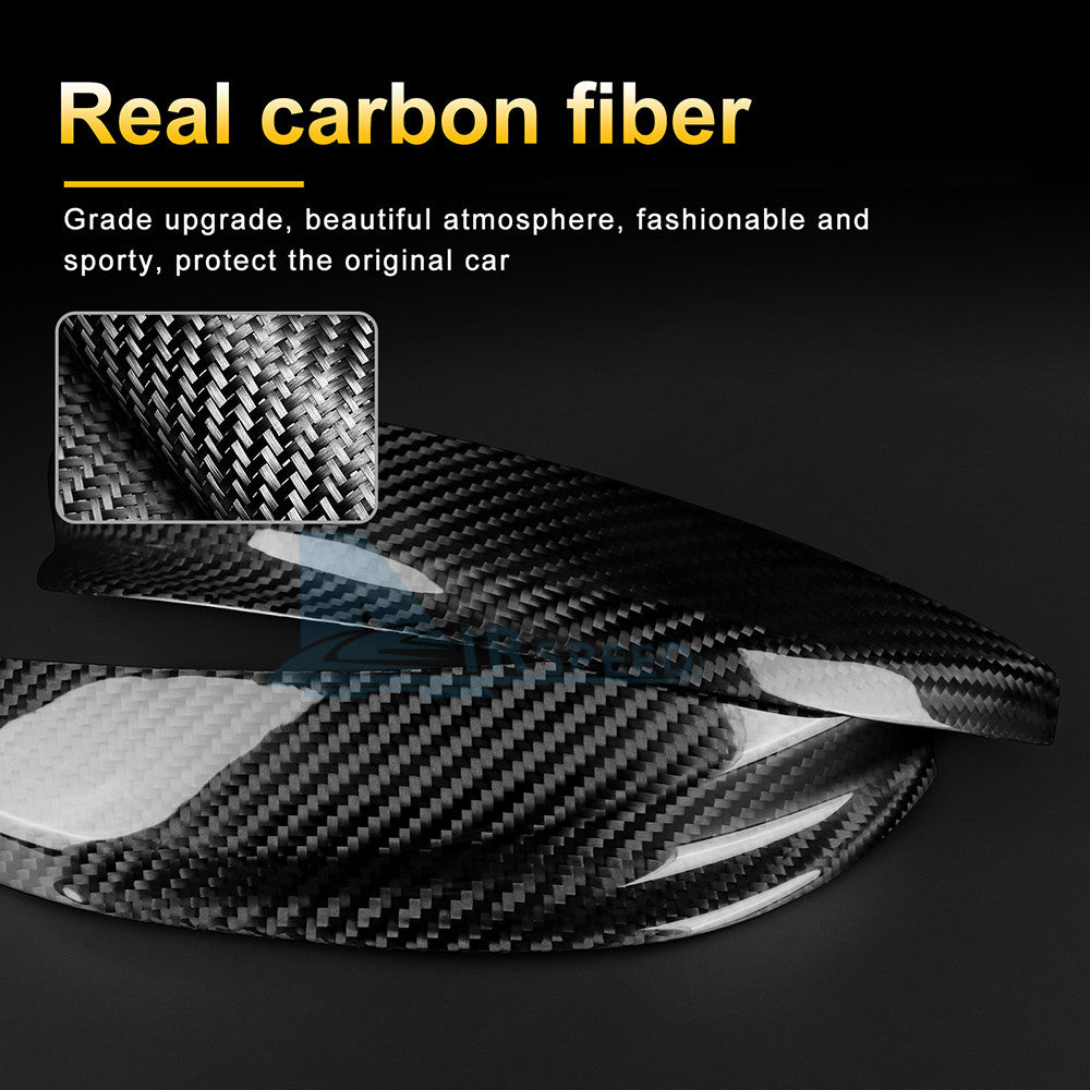 Headlight Eyebrow Eyelids Real Carbon Fiber Trim For Fiat 500 Abarth 595 2016-23 - detail view 4