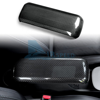 Black Hard Carbon Fiber Armrest Panel Cover Trim for MINI F65, F66 & F67 (2024-2025) - product view